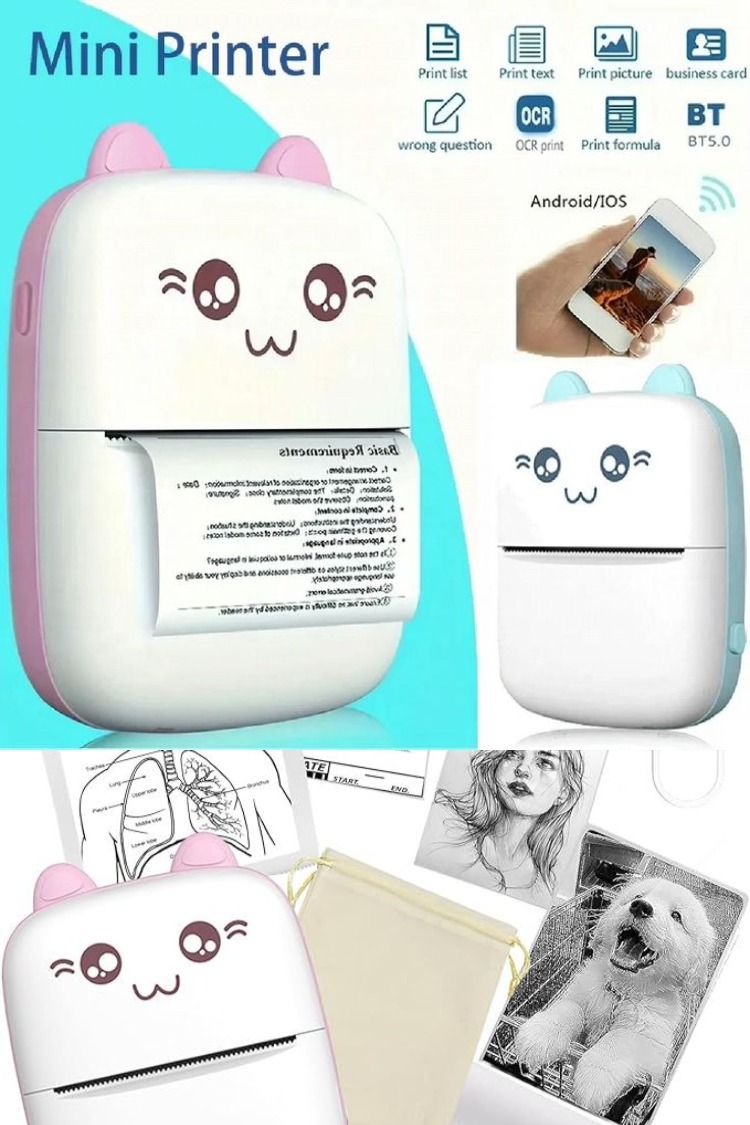 Mini Thermal Printer with Bluetooth Connectivity
